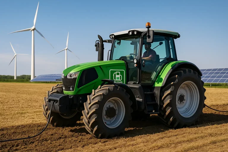 Traktor-mit-Biogasantrieb